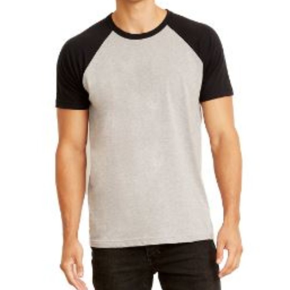 Old Navy Raglan Baseball Tee Gray & Black Mens Large